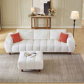 Convertible Sectional Sofa Couch, L Shaped Sofa With Fabric Couch,Modern Design Cream Style Marshmallow Sofa For Living Room And Office,White White Wood Fabric 3 Seat