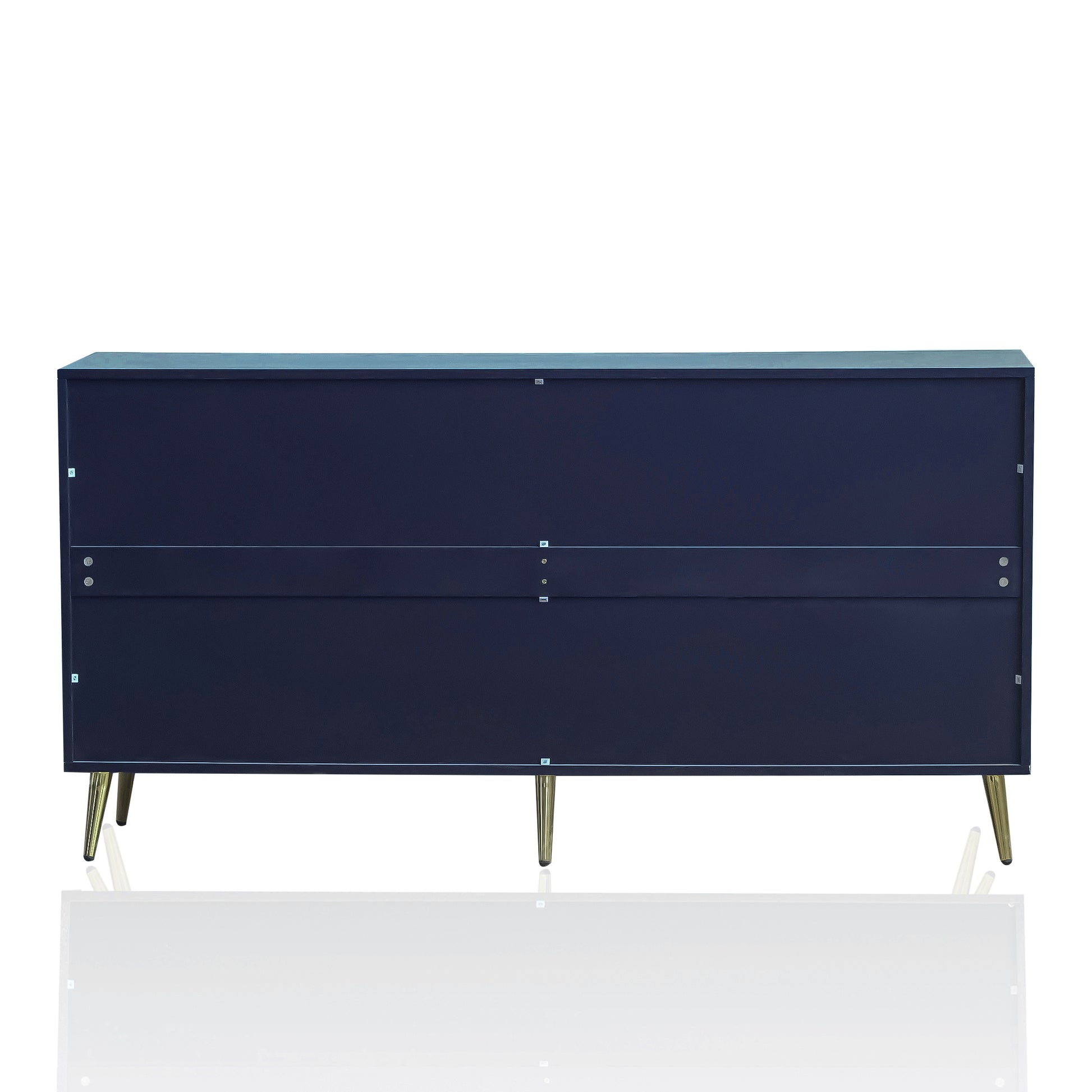 Modern Lacquered 4 Door Wooden Cabinet Sideboard Buffet Server Cabinet Storage Cabinet, For Living Room, Entryway, Hallway, Office, Kitchen And Dining Room, Navy Blue Lacquered Navy Blue Adjustable Shelves Engineered Wood