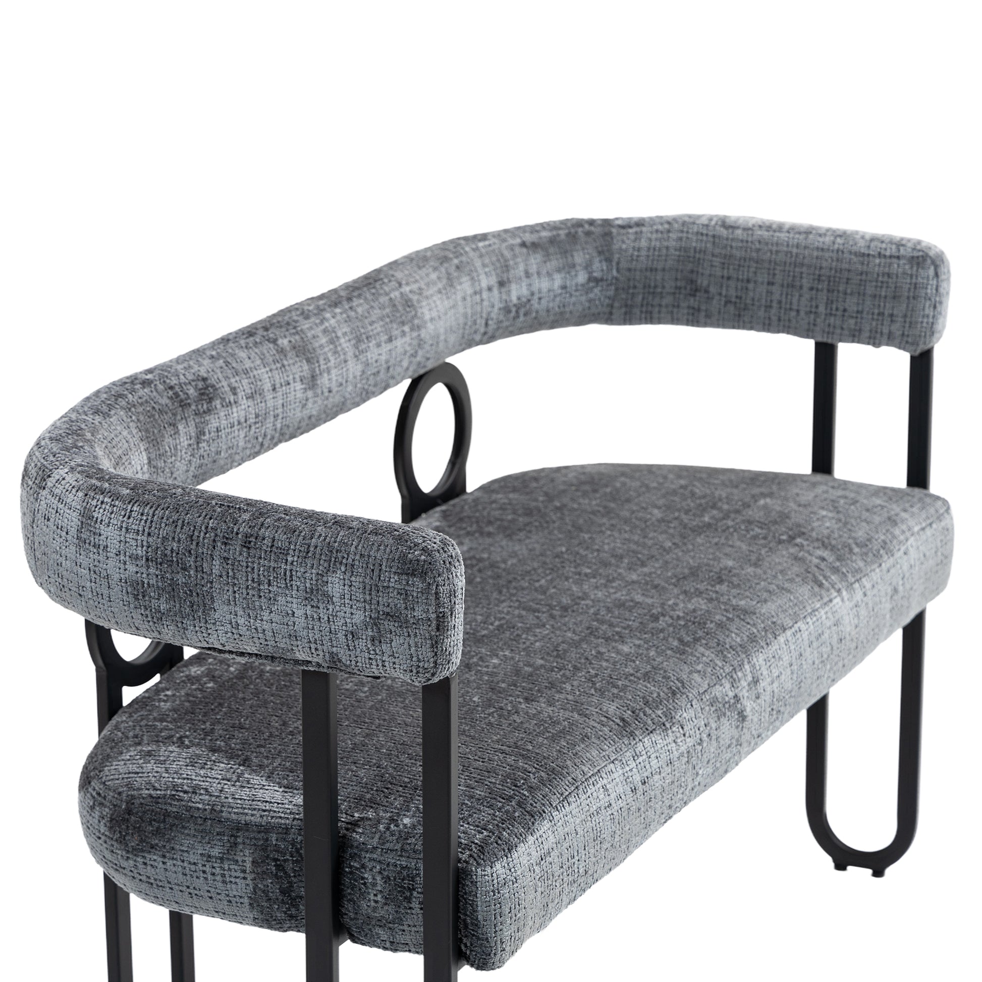 Coolmore Modern Loveseat 2 Seater Sofa Chenille Fabric Couch With Arms And Metal Legs For Living Room, Home Office, Studio Gray Chenille Gray Primary Living Space Soft Foam Chenille