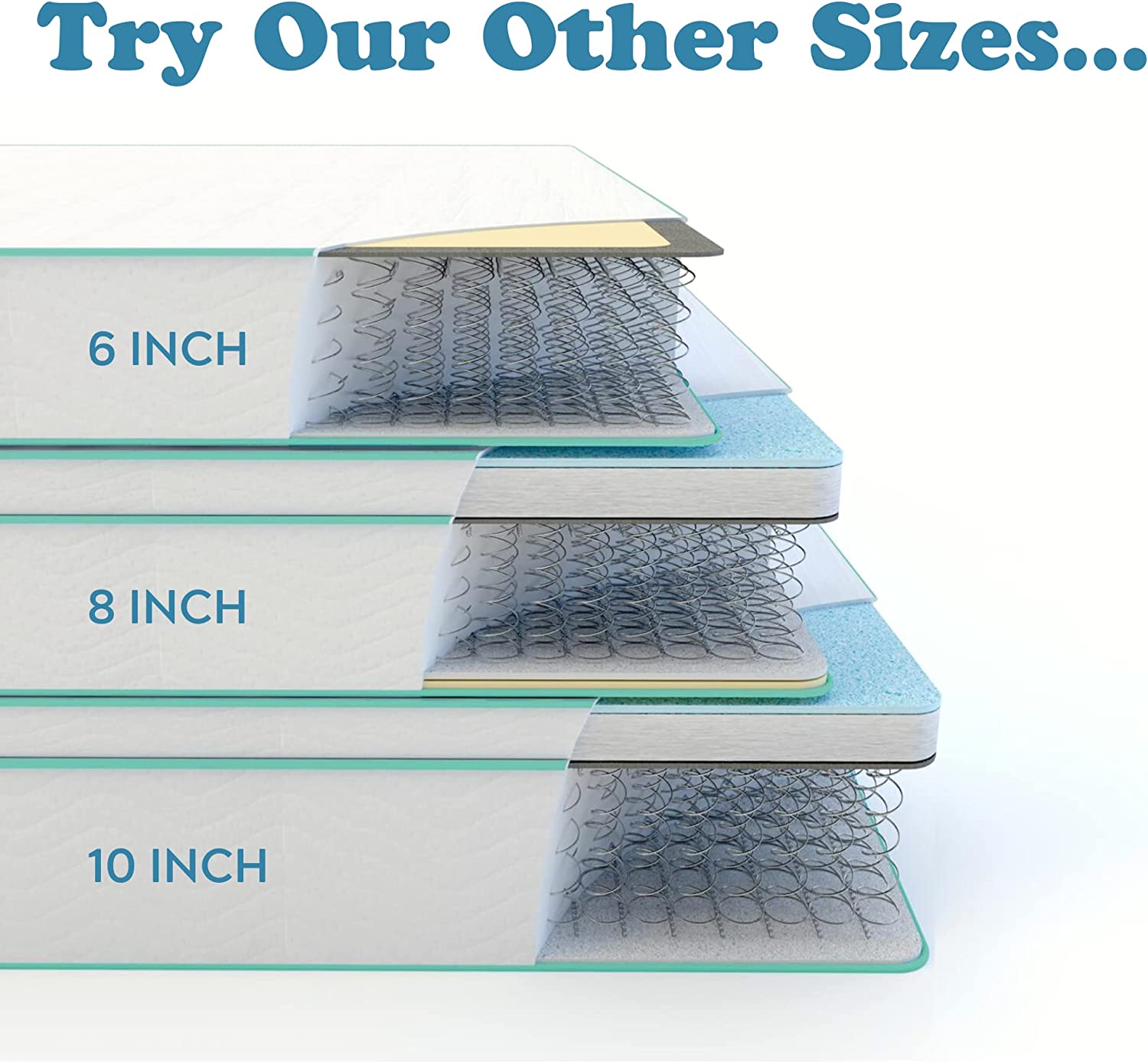 Full Size 10 Inch Cool Gel Memory Foam Innerspring Hybrid Mattress White Green Foam Spring Full