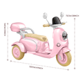12V Kids Motorcycle, 3 Wheels 12V Kids Ride On Motorcycle With Mp3, Bluetooth, Headlight, Storage Box, Motorcycle For Kids Pink Pink Polypropylene