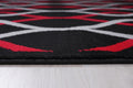 Jersey Area Rugs, Carpets For Livingroom, 7X10 Area Rugs ,3986 Black Red Rectangle 8&10 Black Red Contemporary Abstract Polypropylene