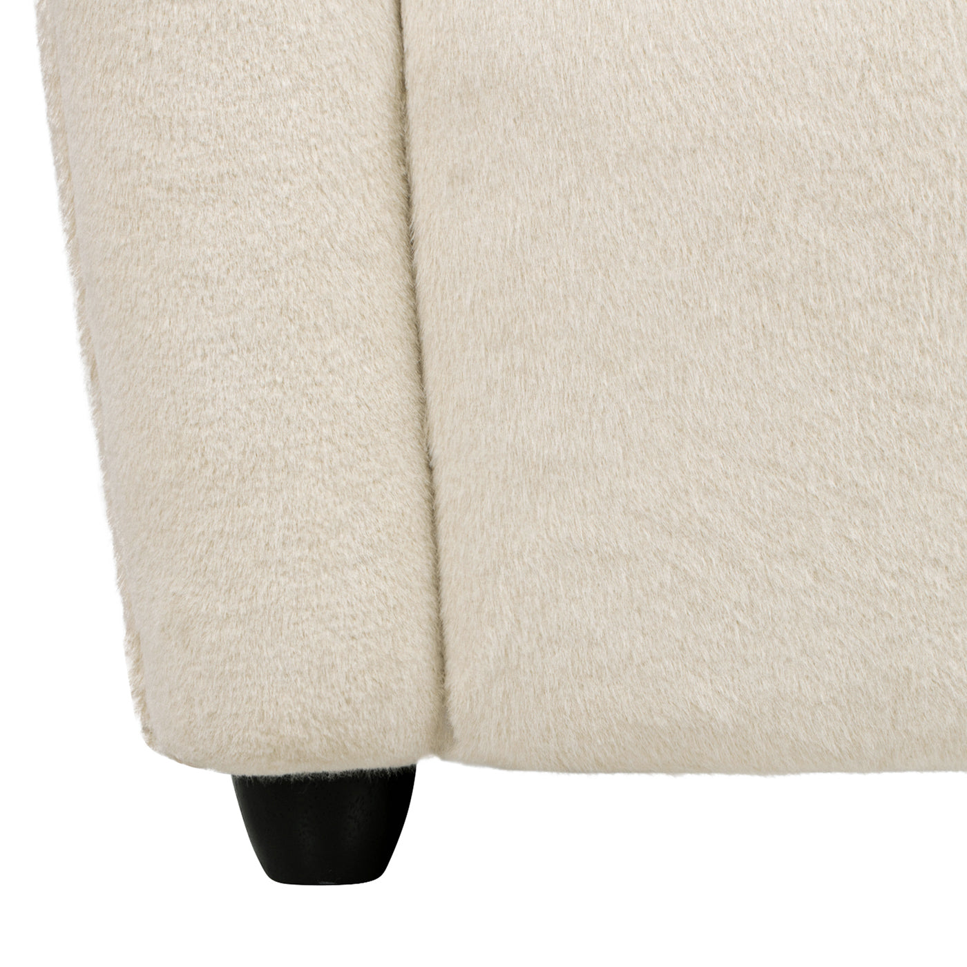 Wolffe 32" Curved Arm Accent Chair, Cr Me De La Cr Me White Faux Fur White Foam Faux Fur