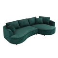 122.04 Inch Corduroy Upholstered Sectional Sofa With Right Facing Chaise For Living Room Office Corner Corduroy Modern Sofa Green Green Corduroy 3 Seat