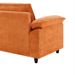 Loveseat Sofa Couch With Ottomans,Modular Sectional 2 Seater Sofa With Deep Seat,Modern Cloud Sofas With Throw Pillows For Living Room Orange Orange Chenille 2 Seat