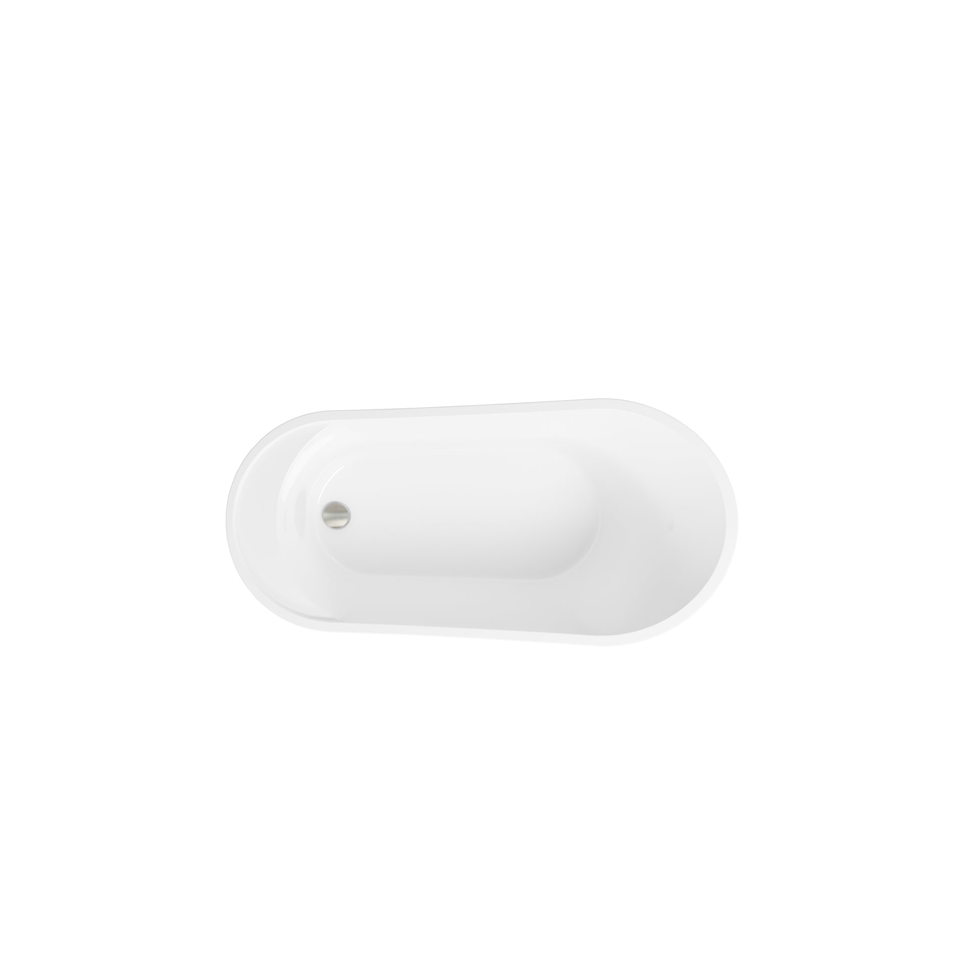 59" Acrylic Freestanding Bathtub, White Modern Stand Alone Soaking Bathtub, Brushed Nickel Drain And Minimalist Linear Design Overflow Included, Cupc Certified, 02568T Bn White Oval Bathroom Freestanding Tubs Polished 59 61 In Modern Soaking Left Acrylic