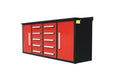 7' Storage Cabinets With Workbench 10 Drawers & 2 Cabinets Red Steel