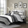 7 Piece Comforter Set Grey King King Grey Polyester