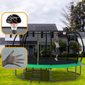 12Ft Recreational Kids Trampoline With Safety Enclosure Net & Ladder, Outdoor Recreational Trampolines Green Metal