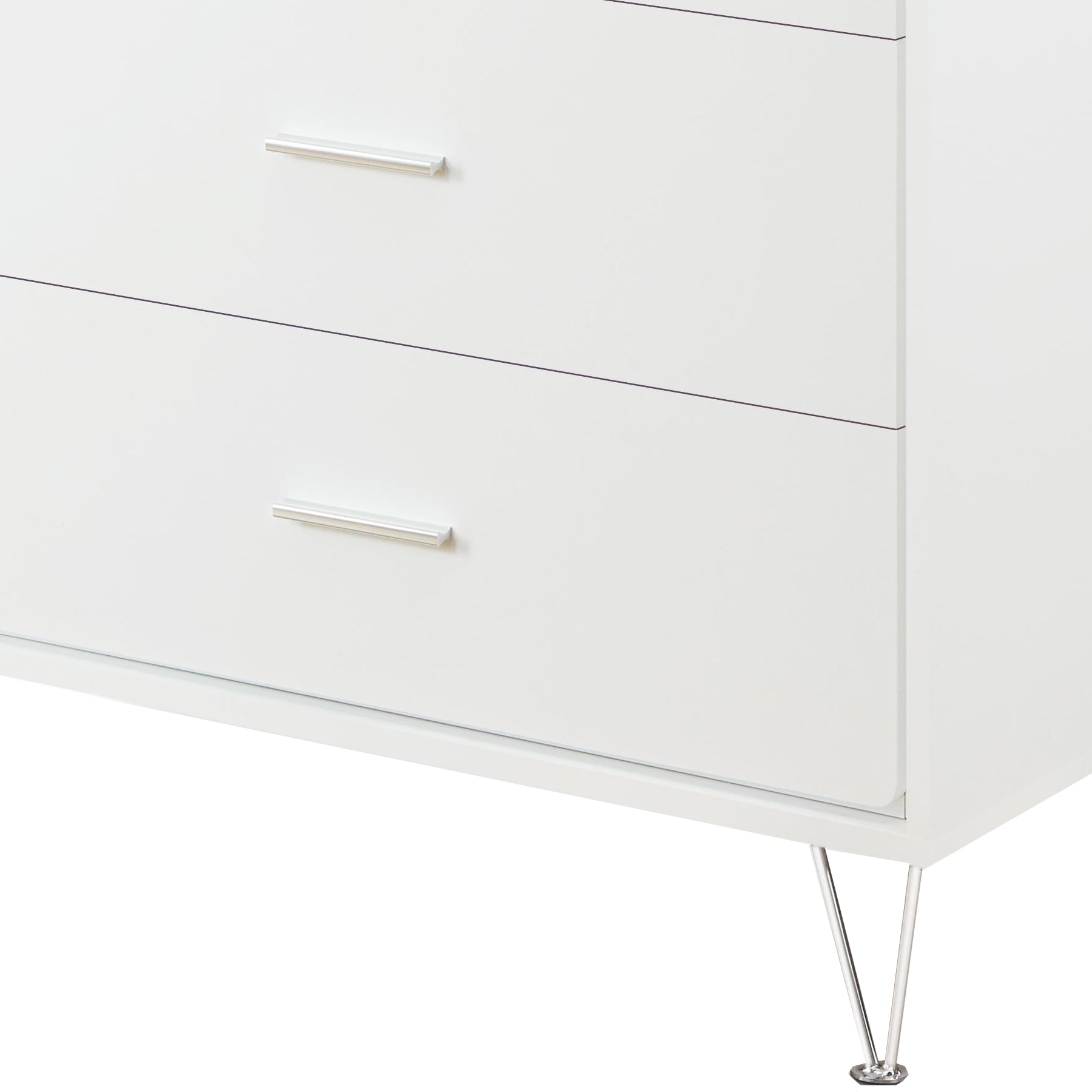 White 5 Drawer Chest With Single Handles White Bedroom Contemporary Particle Board Mdf