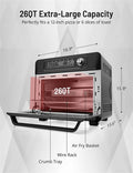 Digital Air Fryer Oven, Combo 26 Qt For 12