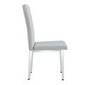 4 Piece Dining Chair, Modern Style Kitchen Upholstered High Back, Metal Leg Office Chair, Suitable For Dining Room, Office, Restaurant. Light Gray Pu