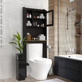 Modern Over The Toilet Space Saver Organization Wood Storage Cabinet For Home, Bathroom Espresso Espresso Mdf