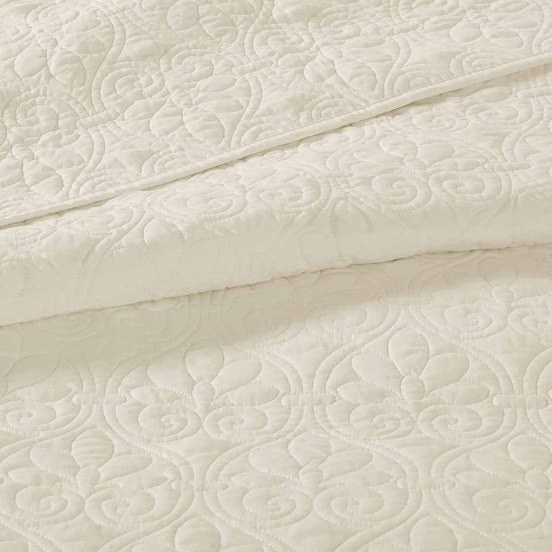 Reversible Quilt Set Cream King Cal King Cream Cotton