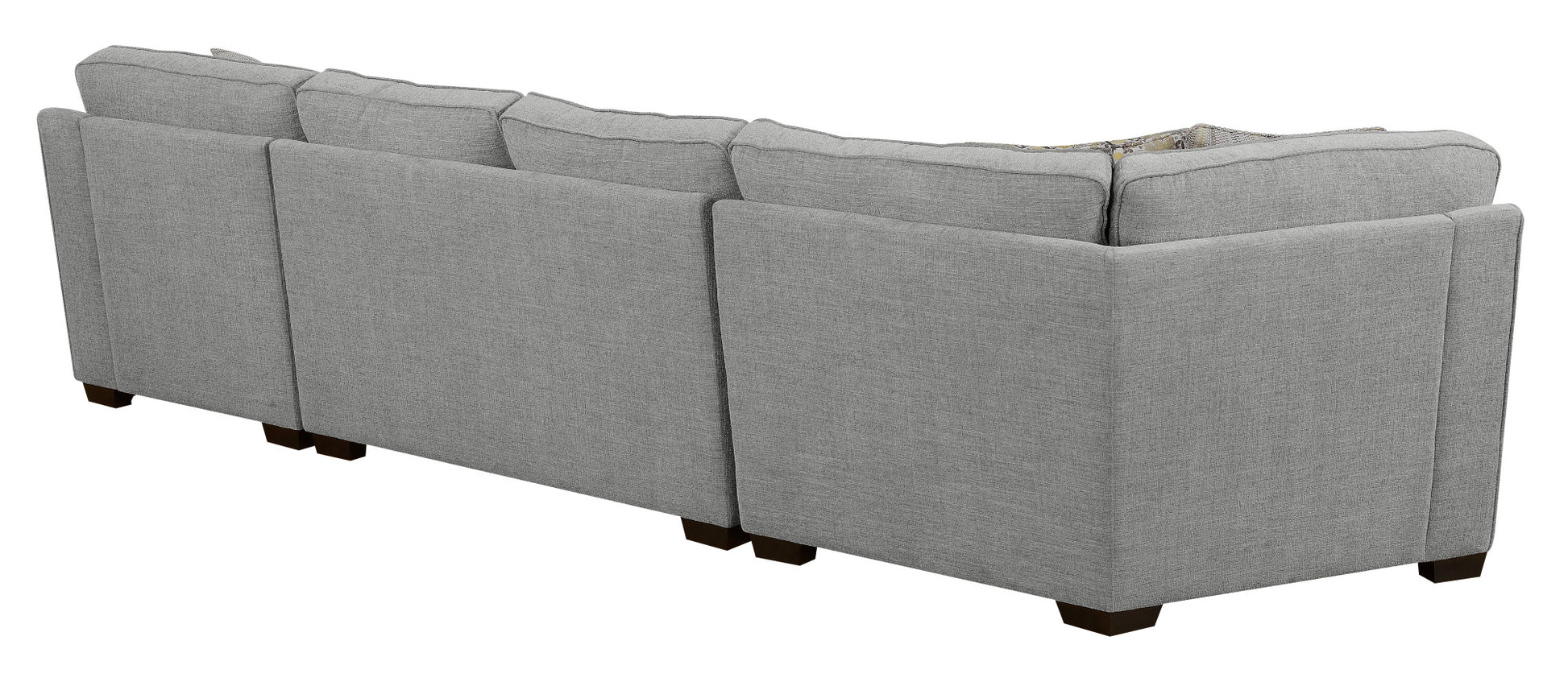 Berza Gray Right Side Facing Chaise Sectional Gray Foam Engineered Wood 4 Seat