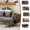Arrived L Shaped Sectional Sofaconvertible Storage Ottoman,Chenille ,Square Arm, Modern Tufted Couch ,3 Seater, And Nailhead, Dark Gray Dark Gray Polyester Wood Primary Living Space Medium Soft Tufted Back Modern Square Arms Metal & Wood 4 Seat