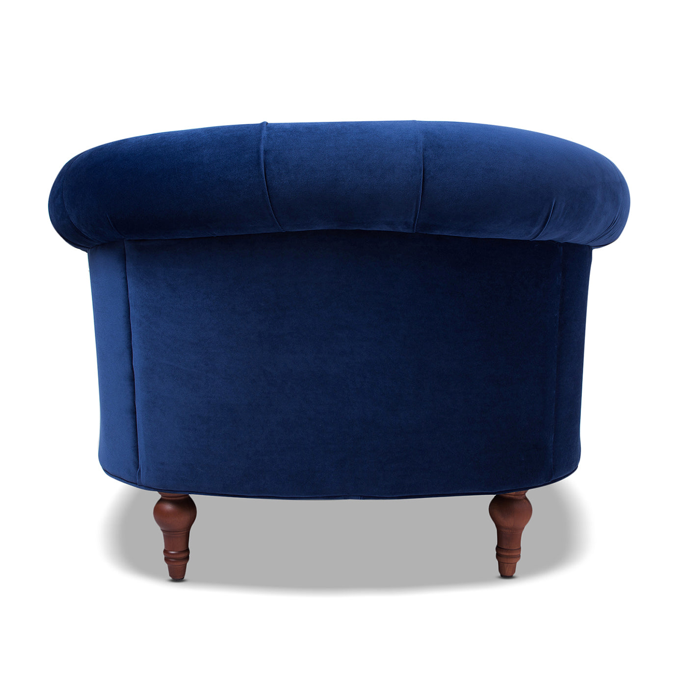 La Rosa Victorian Tufted Upholstered Accent Chair, Navy Blue Velvet Navy Blue Foam Velvet