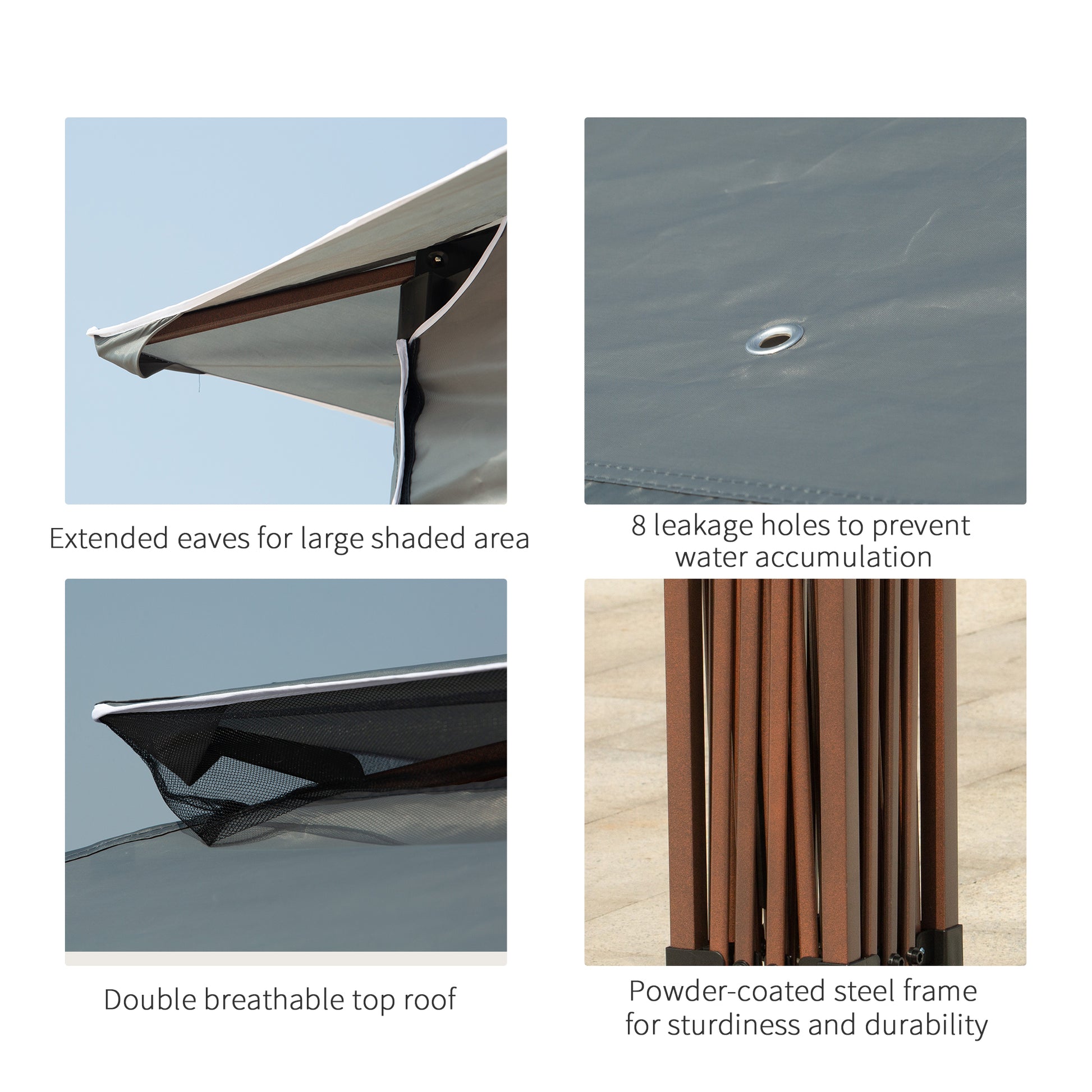 Outsunny 11' X 11' Pop Up Canopy, Outdoor Patio Gazebo Shelter With Removable Zipper Netting, Instant Event Tent W 114 Square Feet Of Shade And Carry Bag For Backyard, Garden, Dark Gray Dark Grey Polyester