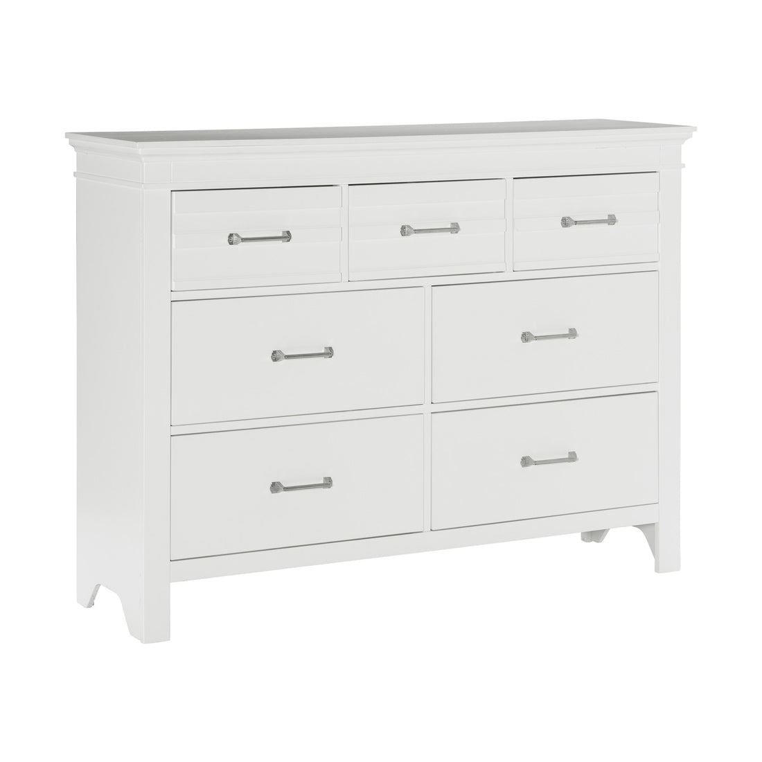 7 Drawers White Finish Dresser Transitional Style Wooden Bedroom Furniture 1Pc White Bedroom Transitional Wood