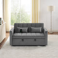 54.33 Inch Versatile Foldable Sofa Bed In 3 Lengths, Modern Sofa Sofa Sofa Velvet Pull Out Bed, Adjustable Back Gray Antique Gray Velvet Wood Primary Living Space Medium Soft Cushion Back Delicate