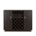 Espresso 2 Door Wine Cabinet With Stemware Rack Espresso Kitchen Mdf