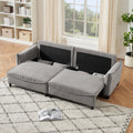 2345 Grey Corduroy Fabric, Sofa Can Be Converted Into A Sofa Bed With Two Throw Pillows, Suitable For Living Room And Other Scenes Gray Corduroy 3 Seat