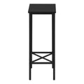 Accent Table, Side, End, Narrow, Small, 2 Tier, Living Room, Bedroom, Black Laminate, Black Metal, Contemporary, Modern Black Particle Board