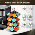 K Cups Holder K Cup Carousel Coffee Pods Storage Organizer Stand Comes All In One Piece Black Black Metal