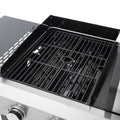 2 2 Multi Function Burner Gas Grill And Griddle Combo With Cover For Outdoor Cooking While Camping Or Tailgating Bbq,Frying,Pizza. Black And Silver Stainless Steel
