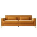 Fx P18 Or Sofa Luxury Velvet Sofa With Gold Accents Modern 3 Seat Couch With Plush Cushions, Perfect For Living Room And Office Decor Orange Velvet 3 Seat