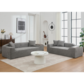 Arrived 2 Piece Boucle Cloud Sofa Set, Upholstered Sofa Set, Modern 3 Seater And 2 Seater Sofa With Mdf End Table For Living Room ,Apartment,3 2 Couch,Boucle,Dark Gray Gray Polyester Primary Living Space Soft Tight Back Modern Square Arms Foam