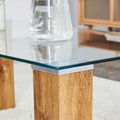 Glass Top Coffee Table,Tea Table, With Mdf Legs Stylish Blend Of Elegance And Durability 44.9