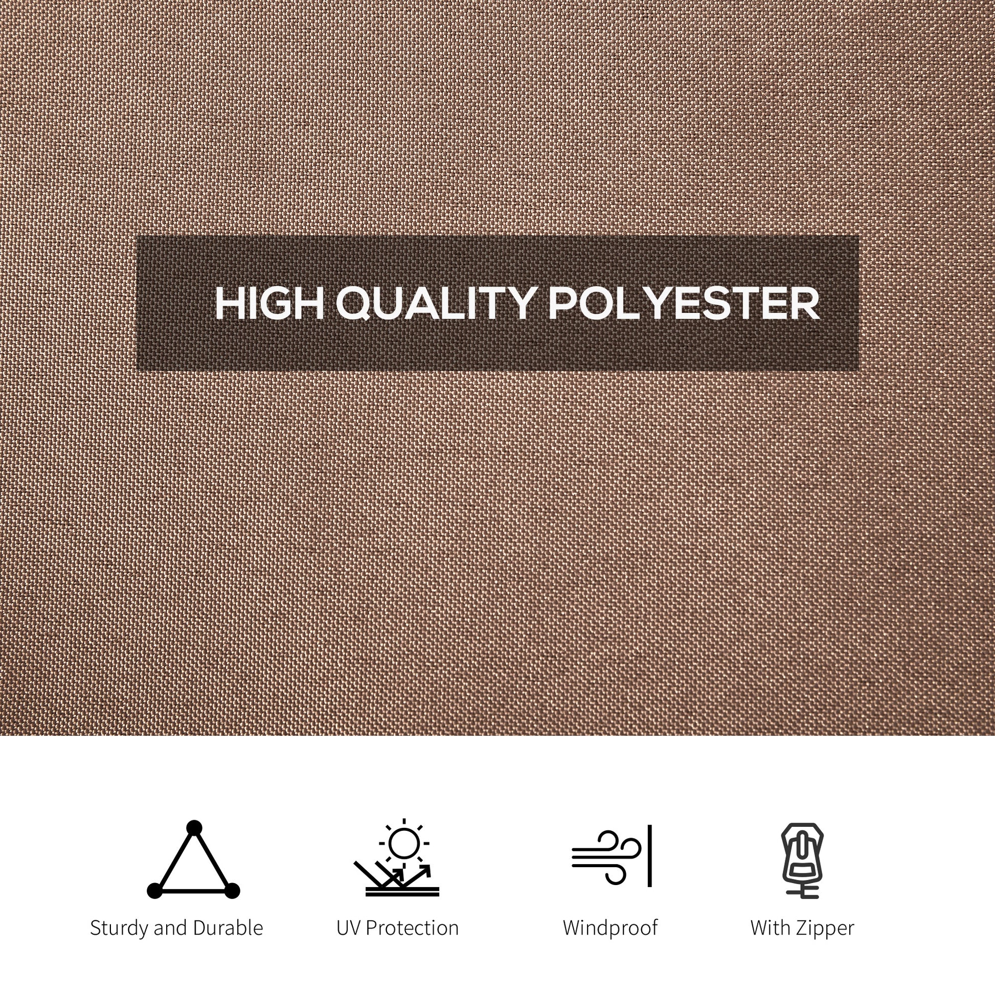 Outsunny 10' X 10' Universal Gazebo Sidewall Set With Panels, Hooks And C Rings Included For Pergolas And Cabanas, Brown Brown Polyester