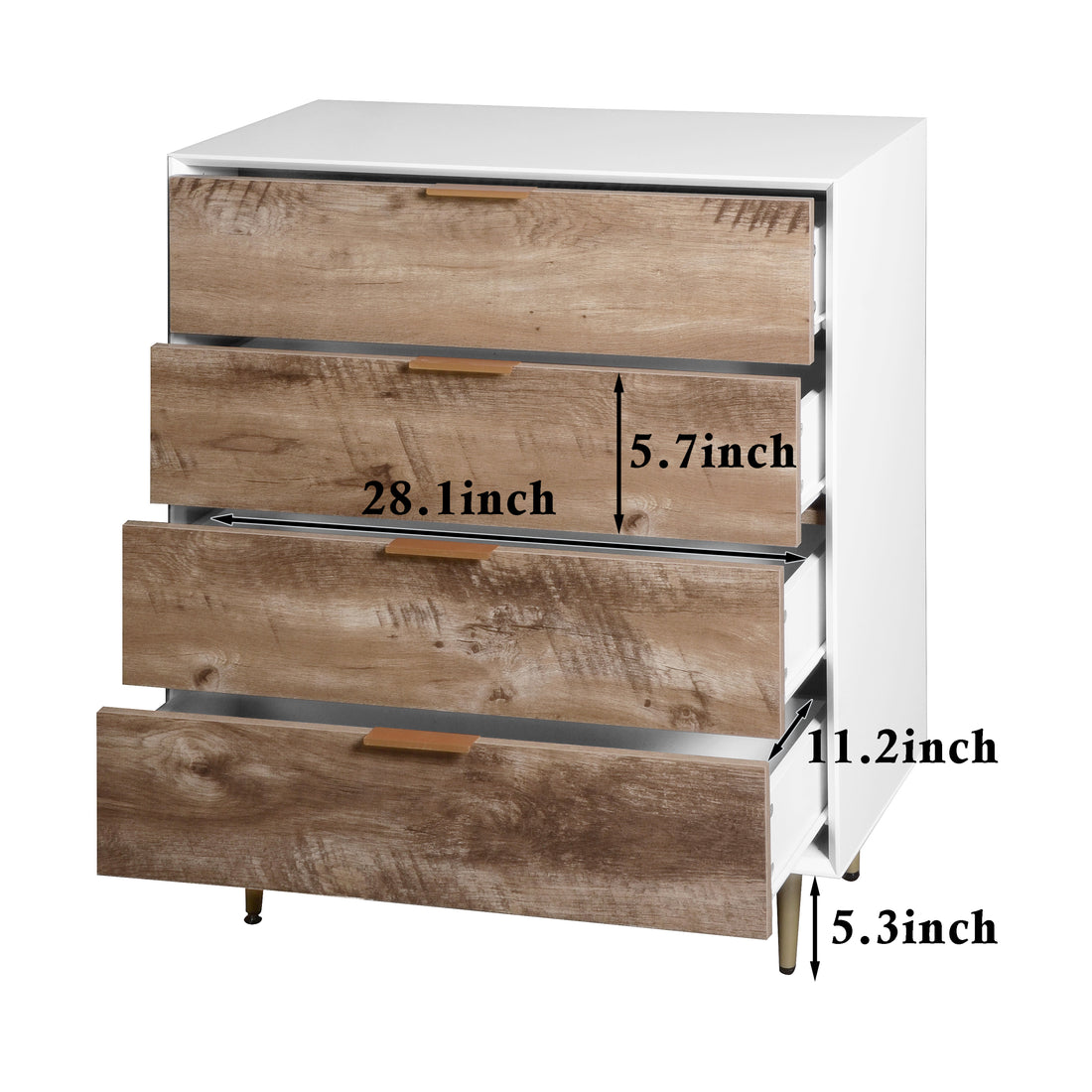 Wooden Tall 4 Drawer Dresser,Chest Of Drawers