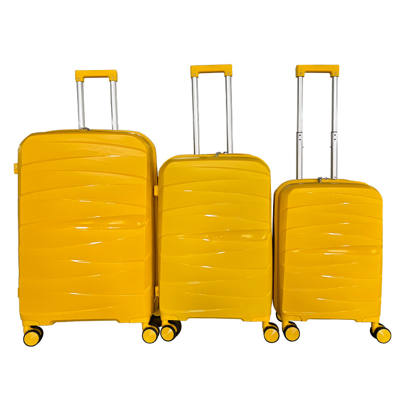 Hardside Luggage Sets 3 Pieces, Expandable Luggages Spinner Suitcase With Tsa Lock Lightweight Carry On Luggage 20Inch 24Inch 28Inch Antique Yellow Polypropylene