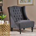 Toddman Hi Back Club Chair Charcoal Fabric