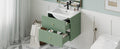 24 Inch Wall Mounted Bathroom Vanity With 2 Drawers Ideal For Small Bathrooms Green Bathroom Mdf