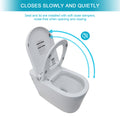 Smart Toilet With Bidet Built In, Auto Open & Close, Elongated Heated Seat, Foot Sensor Flush, Led Display, Warm Water Wash, Dryer, Night Light White Ceramic