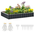 Outsunny 8.5' X 3' X 1' Raised Garden Bed, Galvanized Metal Planter Box For Vegetables Flowers Herbs, Dark Gray Dark Gray Steel