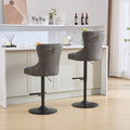 Aged And Retro Pu Swivel Barstools Adjusatble Seat Height From 25 33 Inch, Modern Bar Stools With Backs Comfortable Tufted For Home Pub And Kitchen Island Black,Set Of 2 Black American Design Bar Stools Set Of 2 Foam Pu Leather