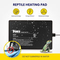 Reptile Heat Pad 8X12 Inch 16W Under Tank Terrarium Warmer Heating Mat For Turtle, Lizard, Frog, Snake, Reptile, And Other Small Animals Black Pvc