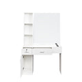 Salon Station Barber Stations Styling Station Barber Beauty Spa Salon Equipment Set With Mirror White Mdf