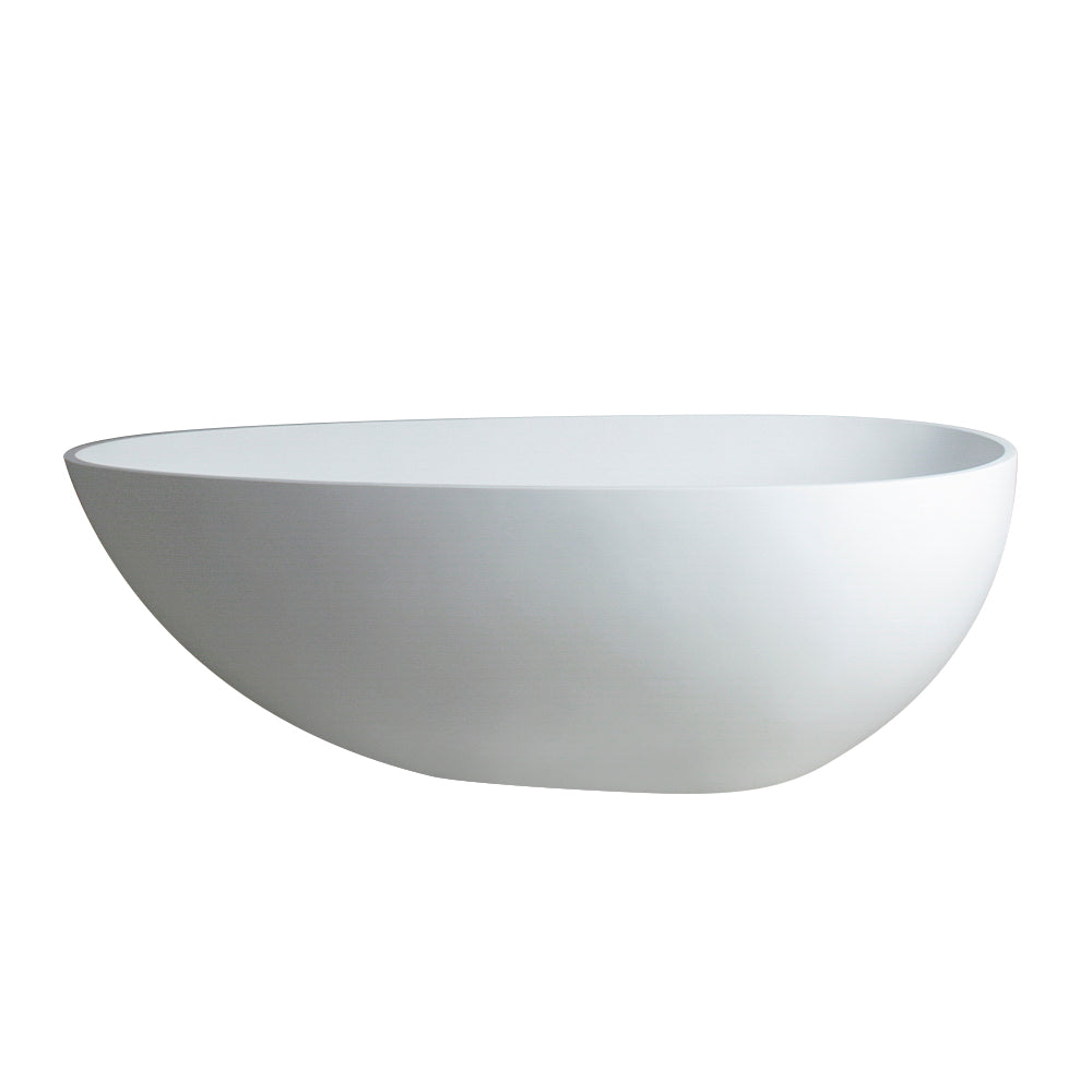 Luxury Handcrafted Stone Resin Freestanding Soaking Bathtub With Overflow In Matte White, Cupc Certified 24S02 59Mw Matte White Bathroom Freestanding Tubs Soaking Center Solid Surface