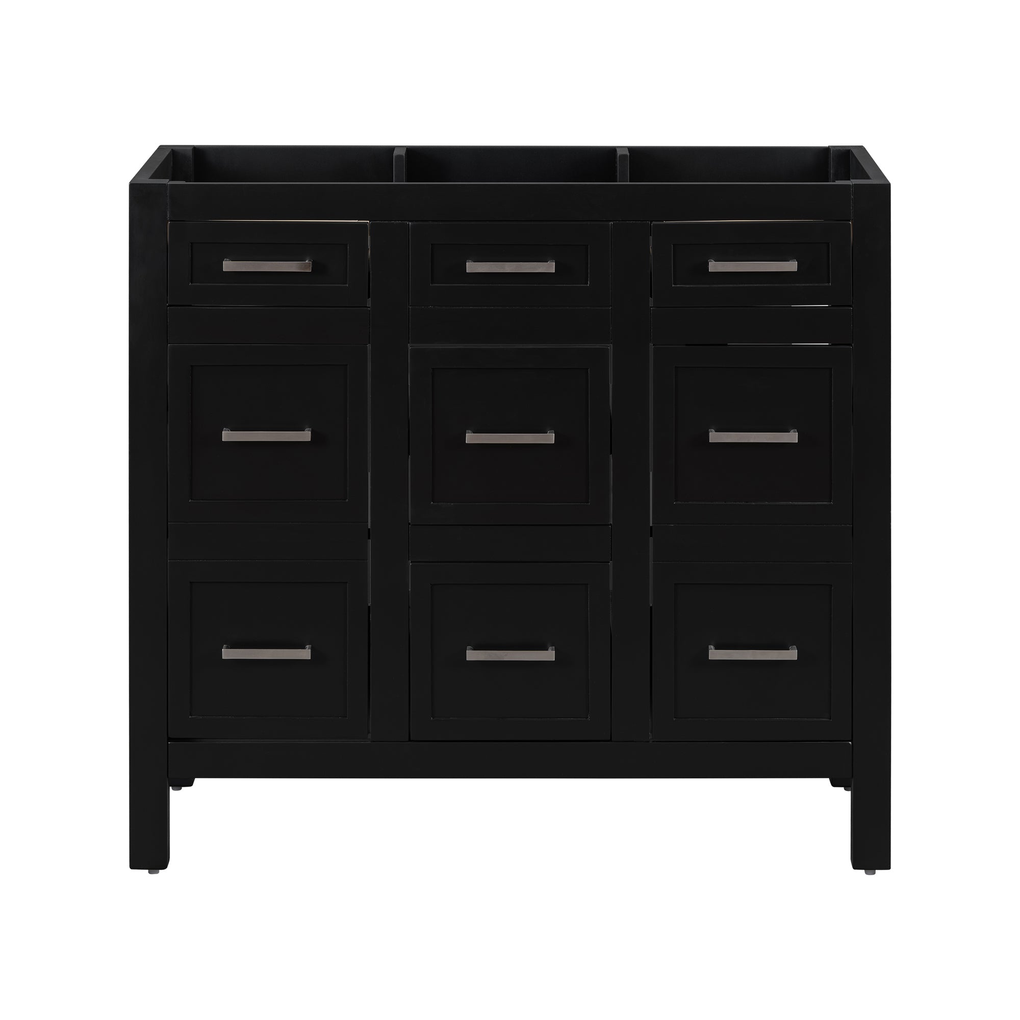 Cabinet Only 36" Black Bathroom Vanity Sink Not Included Black Solid Wood Mdf