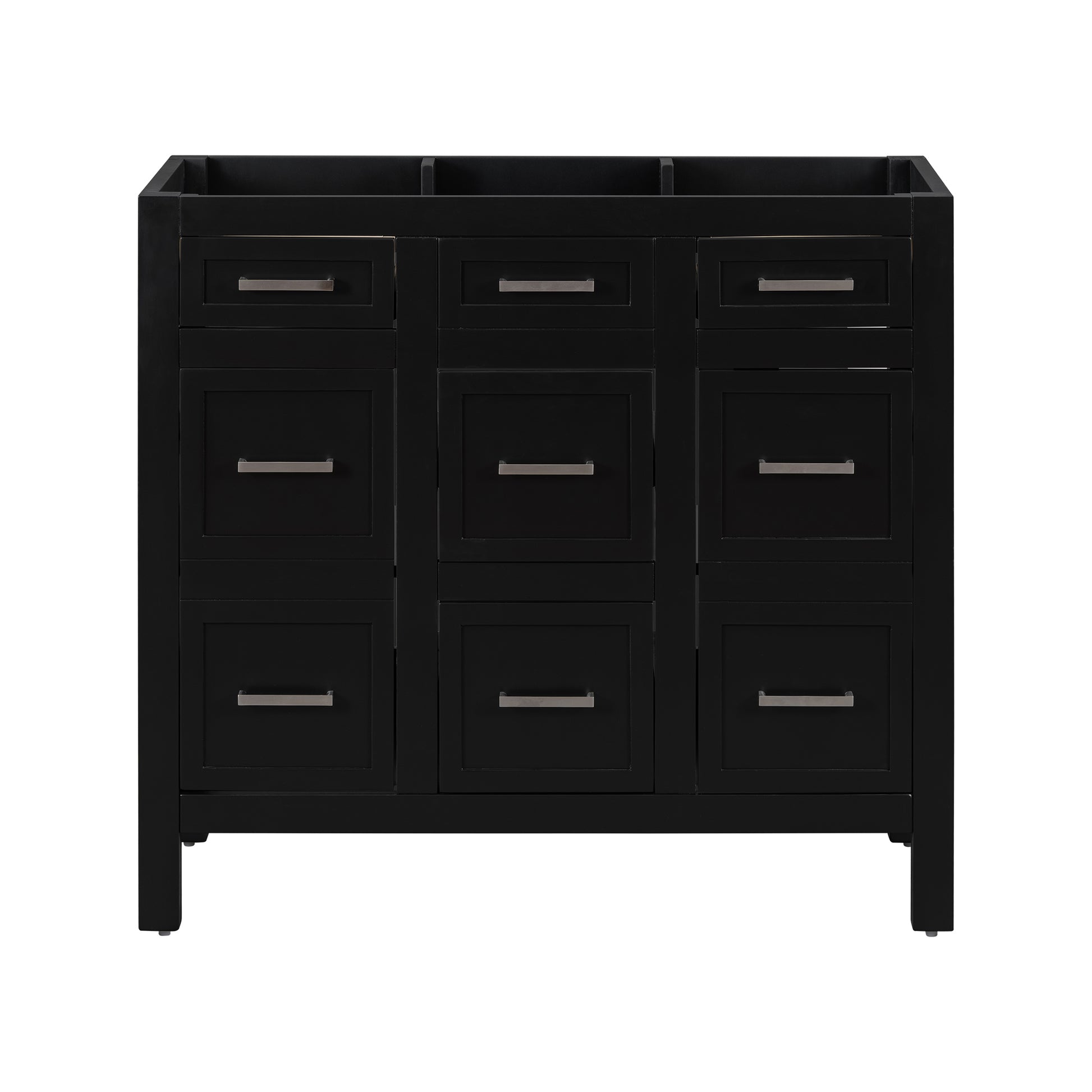 Cabinet Only 36" Black Bathroom Vanity Sink Not Included Black Solid Wood Mdf