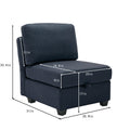 Adjustable Arms And Backs Modern U Shape Linen Couch Modular Sectional Sofa Couch With Storage Seat, Large Convertible Sofa With Reversible Chaise For Living Room Apartment Office, Blue Blue Polyester 4 Seat