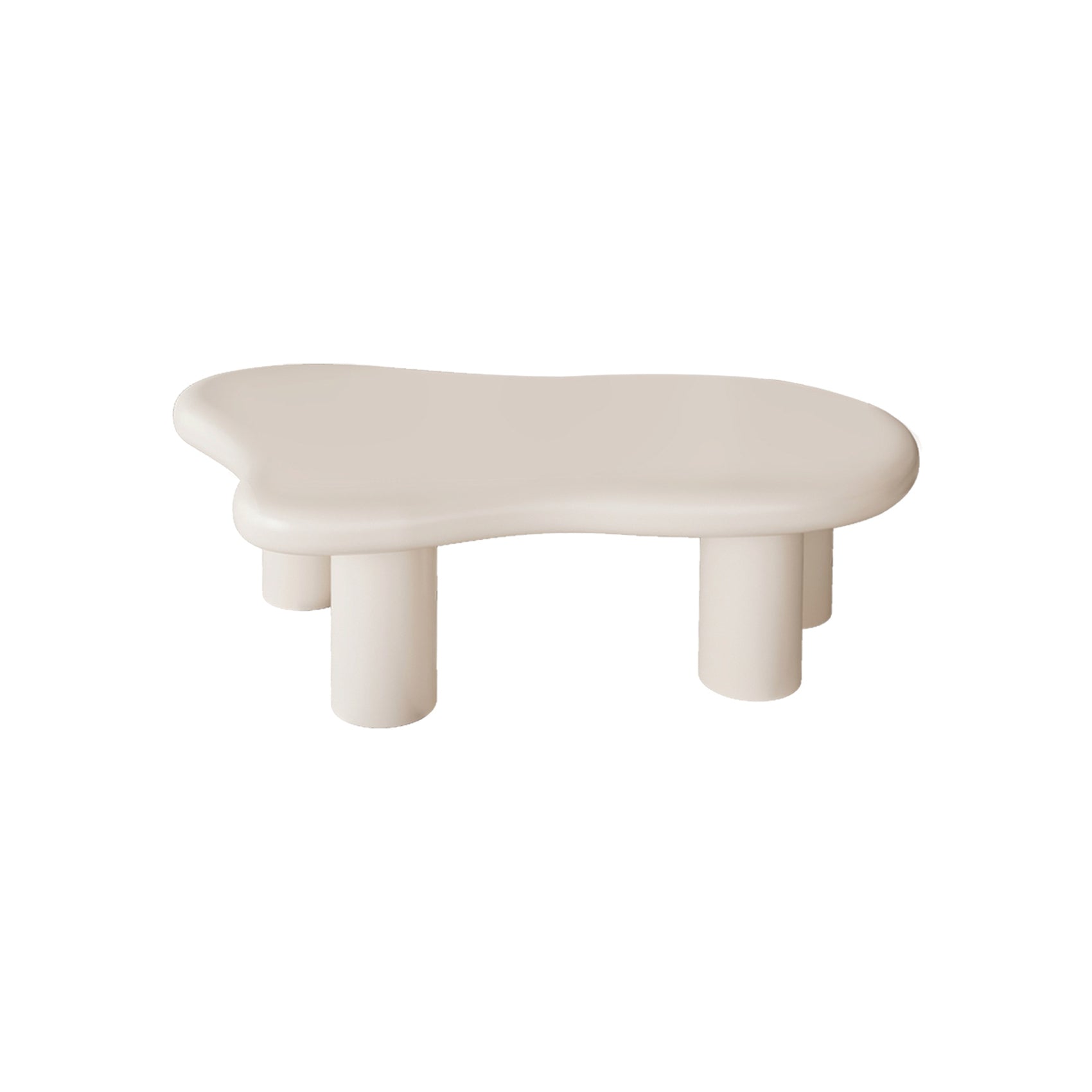 40 Inch Cream Cloud Shaped Coffee Table For Living Room Cream White Primary Living Space Modern Lacquered Mdf