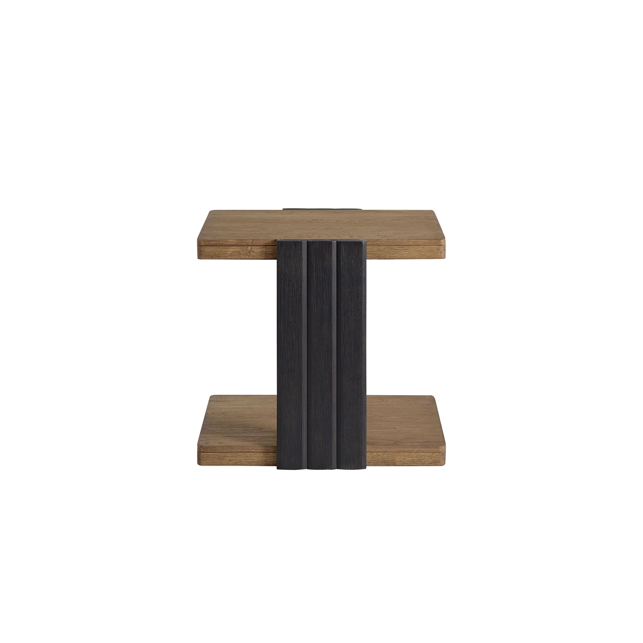 Channel Chairside Table Black Solid Wood Mdf