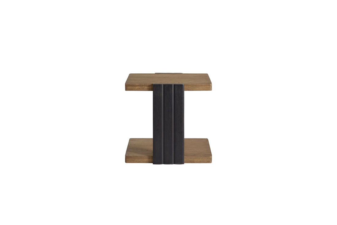 Channel Chairside Table Black Solid Wood Mdf