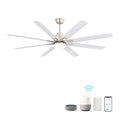 66 Inch Low Profile Ceiling Fan With Dimmable Lights And Smart Remote Control 6 Speed Reversible Noiseless Dc Motor For Indoor Brushed Nickel Abs